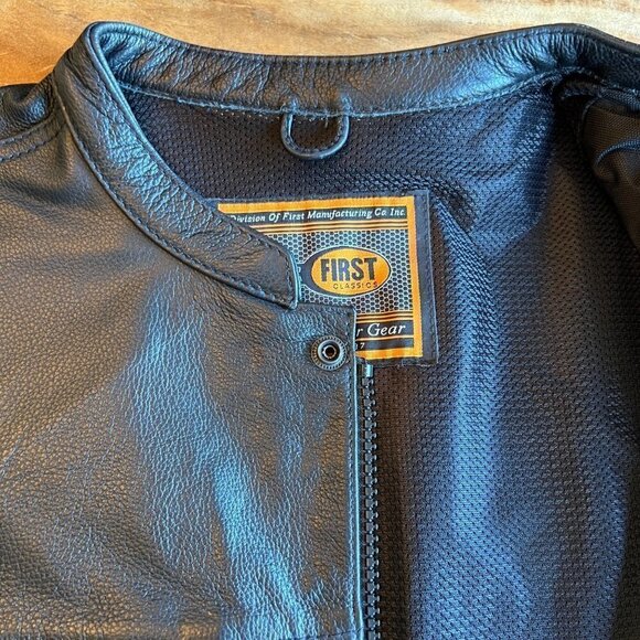NWT First Classics Black Leather Vest B - Picture 6 of 10